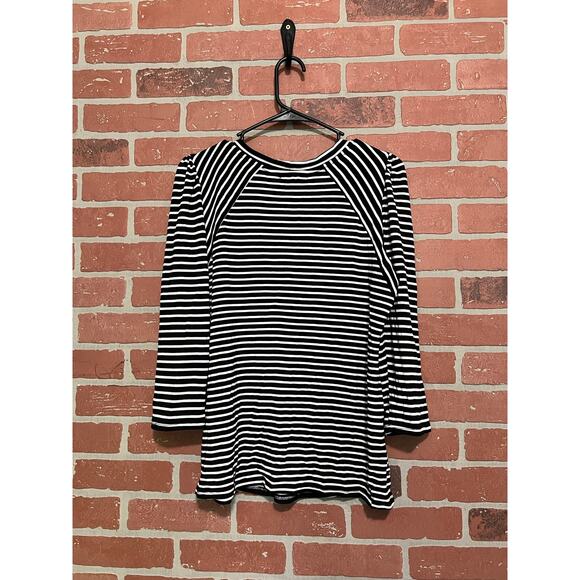 Notations Black and White Striped Top - M - Picture 6 of 6